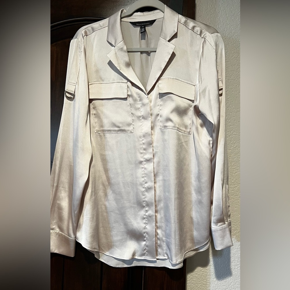White House Black Market Cream Blouse